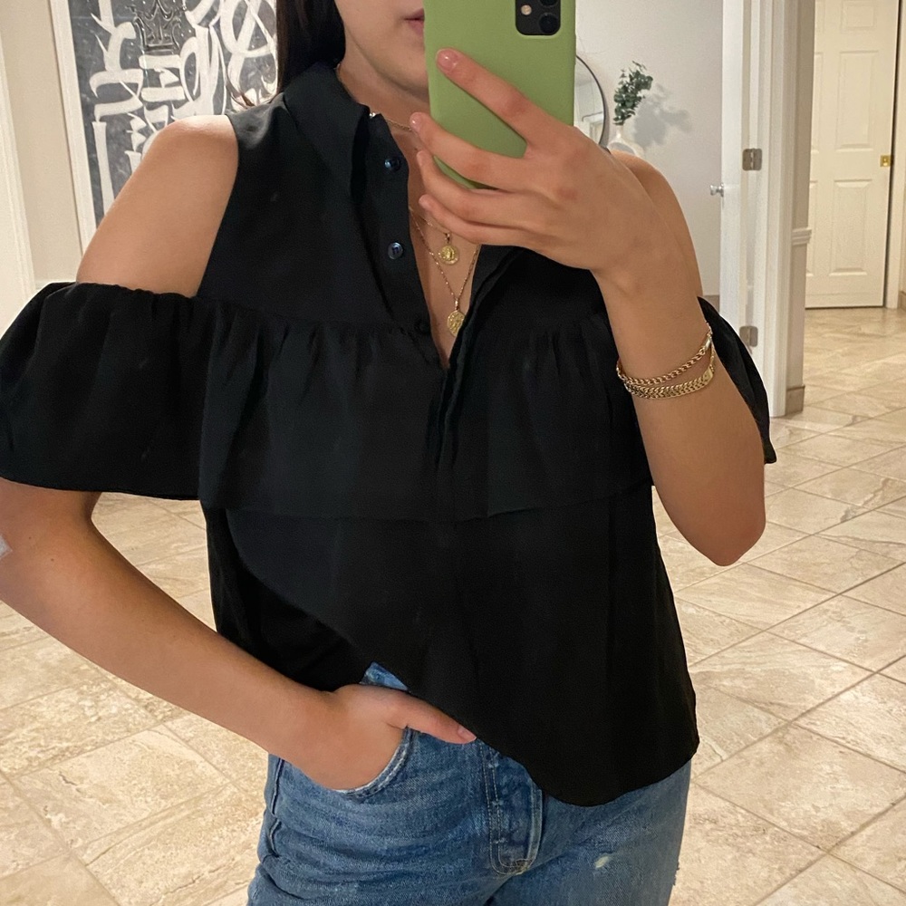 Boohoo Cold Shoulder Blouse